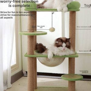 Doppelstöckige Katzenbaum und Kletterstruktur