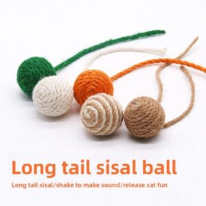 Interaktive Sisalball-Katzenspielzeug mit Sound und Schwanz