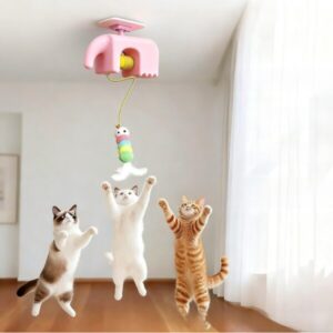 Rotierende elektrische Katzenspielzeug mit Federn