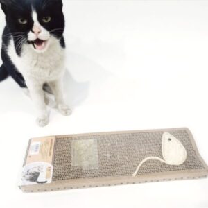 Wellenförmige Katzenkratzmatte mit Mausmuster