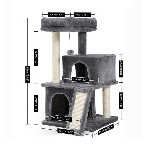 Einteiliges Katzenklettergerüst mit Nest – Bild 2