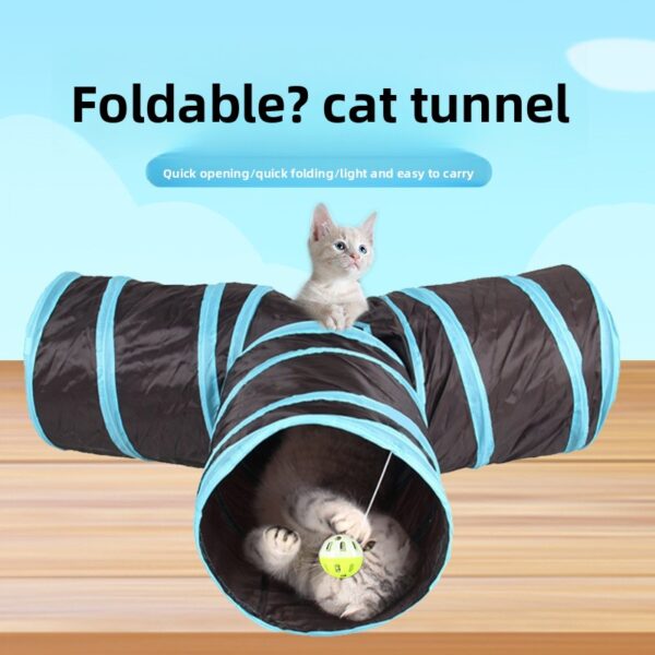 Faltbarer Katzenspieltunnel mit Knisterpapier – Bild 2