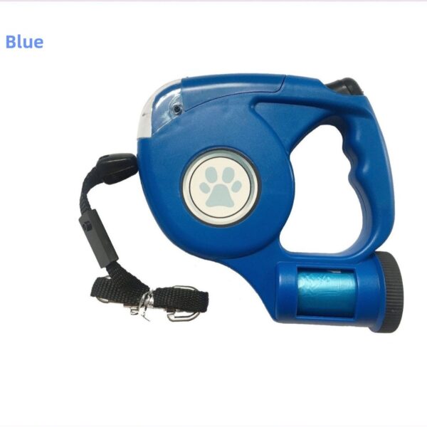 Einziehbare Hundeleine mit LED-Licht und Kotbeutelhalter – Bild 3