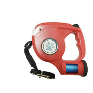 Einziehbare Hundeleine mit LED-Licht und Kotbeutelhalter