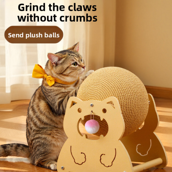 Katzenkratzball mit rollendem Spielzeug