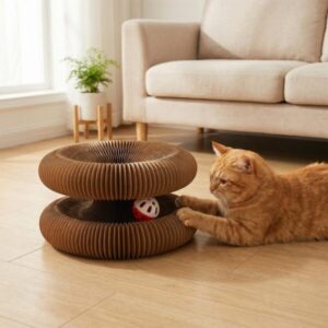 Zusammenklappbarer Katzenkratzbaum mit Glöckchen