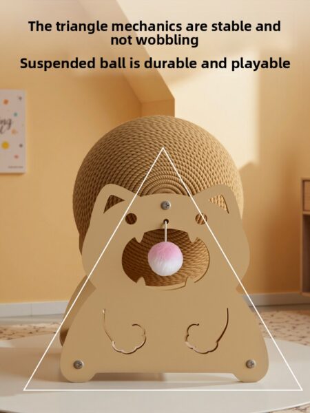 Katzenkratzball mit rollendem Spielzeug – Bild 2